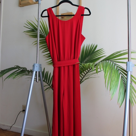 Lipstick Red Jumpsuit - Picture 1 of 5